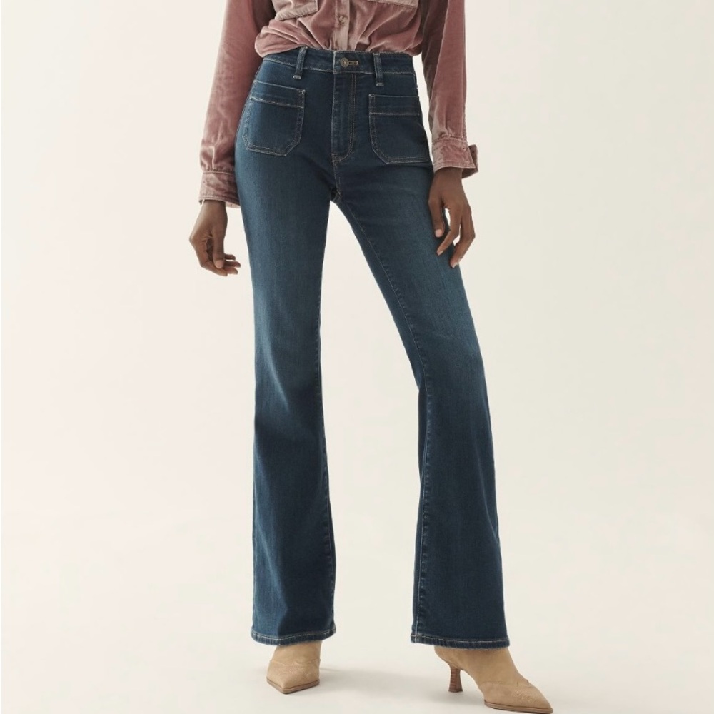 PILCRO Women's MID-RISE Blue Fit&Flare Jeans